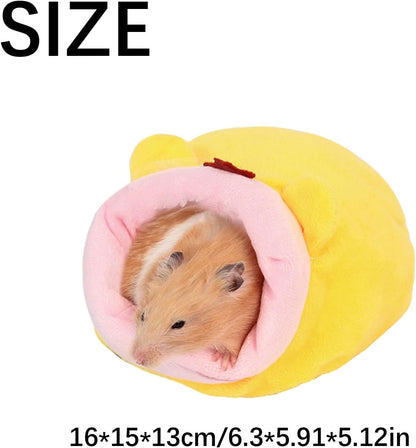 Guinea Pig Hideout Yellow Guinea Pig Bed, Hamster Hideout with Warm Pad, Rat Hides Hamster Carrier Rat Cage Accessories Small Animal Bed for Chinchillas Hedgehogs Parrot