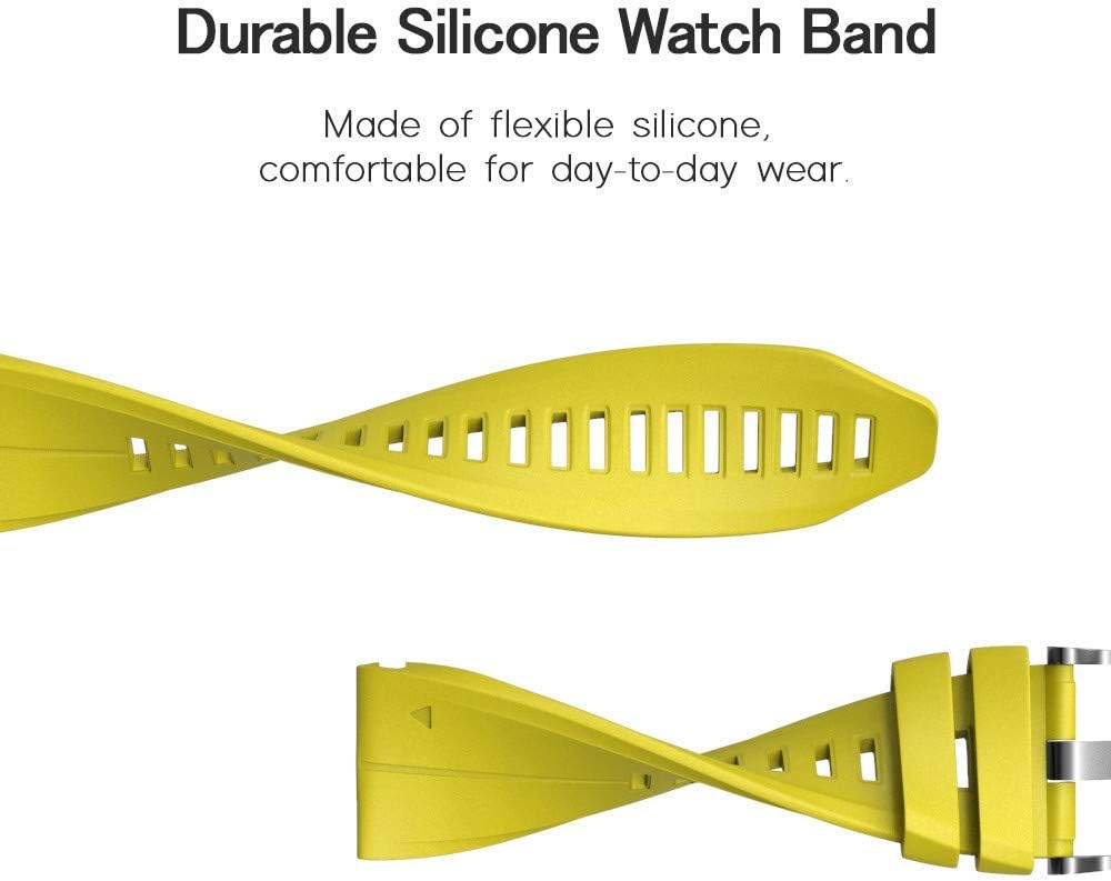 Compatible with Fenix 5 Plus Watch Band Replacement Silicone Watch Strap for Fenix 5/Fenix 6/Fenix 6 Pro/Fenix 7/Forerunner 935/945/Approach S60/Quatix 5/epix Smartwatch(Yellow)