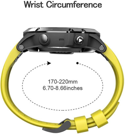 Compatible with Fenix 5 Plus Watch Band Replacement Silicone Watch Strap for Fenix 5/Fenix 6/Fenix 6 Pro/Fenix 7/Forerunner 935/945/Approach S60/Quatix 5/epix Smartwatch(Yellow)
