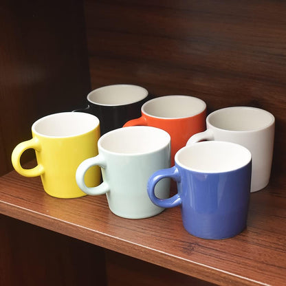Mini Porcelain Espresso Cup, 4 Ounces / 120 ml Tiny Ceramic Coffee Mugs Demitasse for Espresso, Tea- Set of 6, Yellow