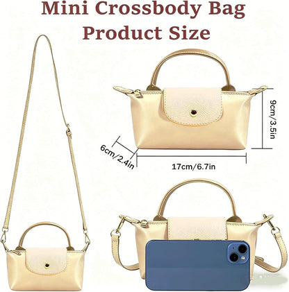 Mini Crossbody Bags for Women - Quilted Handbags Purses with Adjustable Strap, Nylon Small Handbags