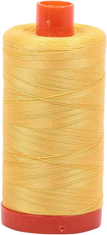 A1050-1135 Solid 50wt 1422yds Pale Yellow Mako Cotton Thread