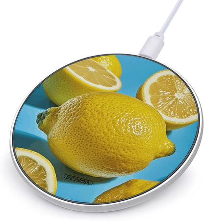 Lemon Wireless Charger Portable Fast Charging Pad Lightweight Wireless Charging Station for Phone Slim Charge Mat for Travel Home Office Desk