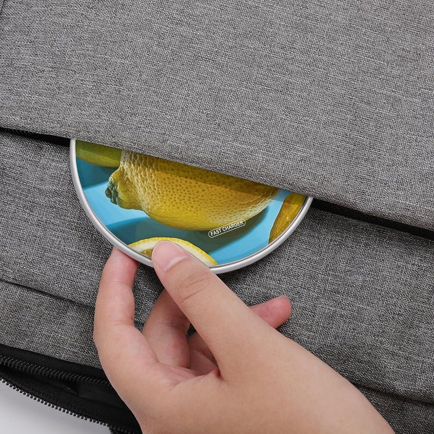 Lemon Wireless Charger Portable Fast Charging Pad Lightweight Wireless Charging Station for Phone Slim Charge Mat for Travel Home Office Desk