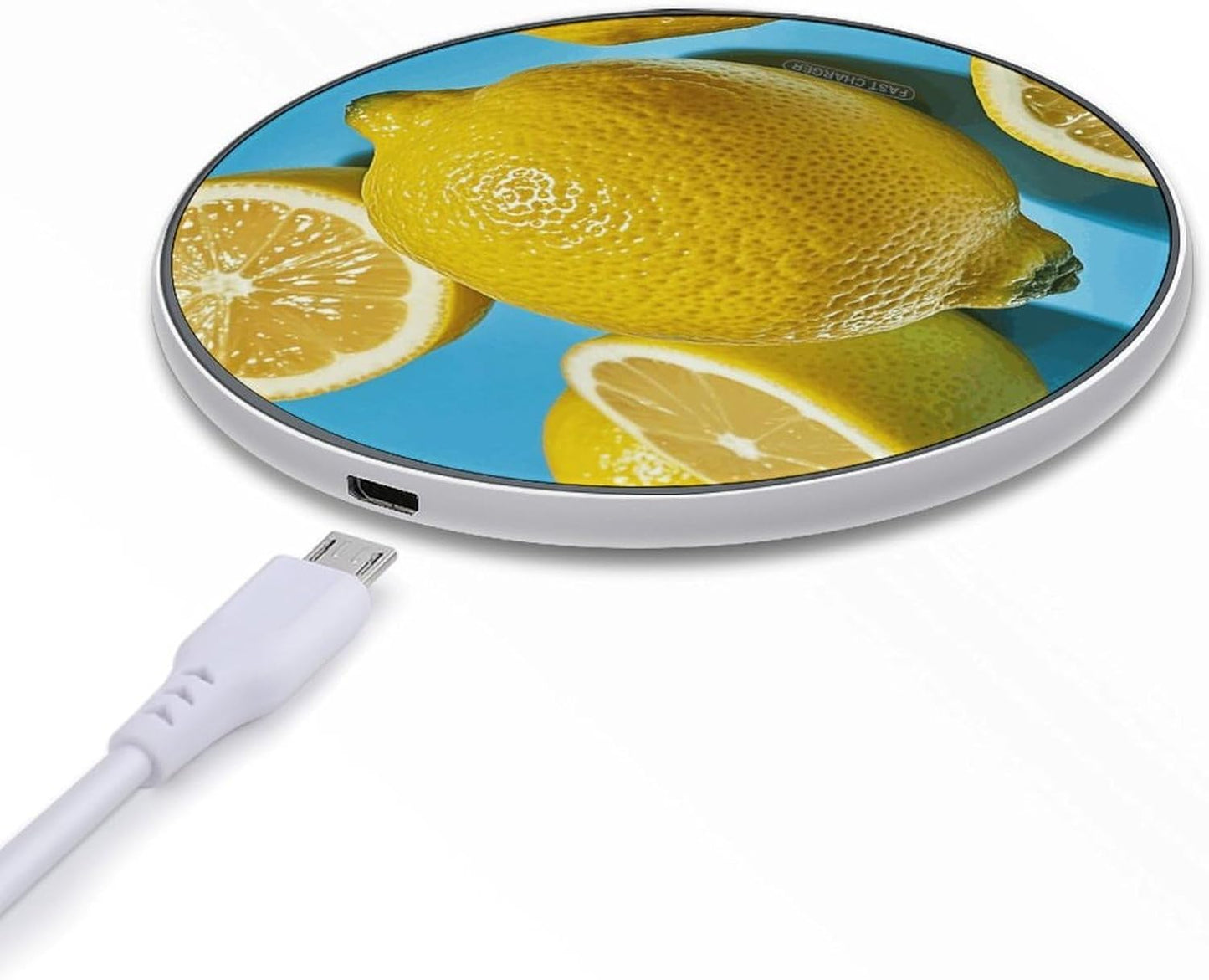 Lemon Wireless Charger Portable Fast Charging Pad Lightweight Wireless Charging Station for Phone Slim Charge Mat for Travel Home Office Desk