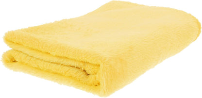 Yellow Flannel Fleece Pet Blanket for Small Pets, Lightweight Polyester Fiber with Elaborate Needle Stitching and Extra Warmth, Cozy Solid Color Bedding for Dogs and Cats