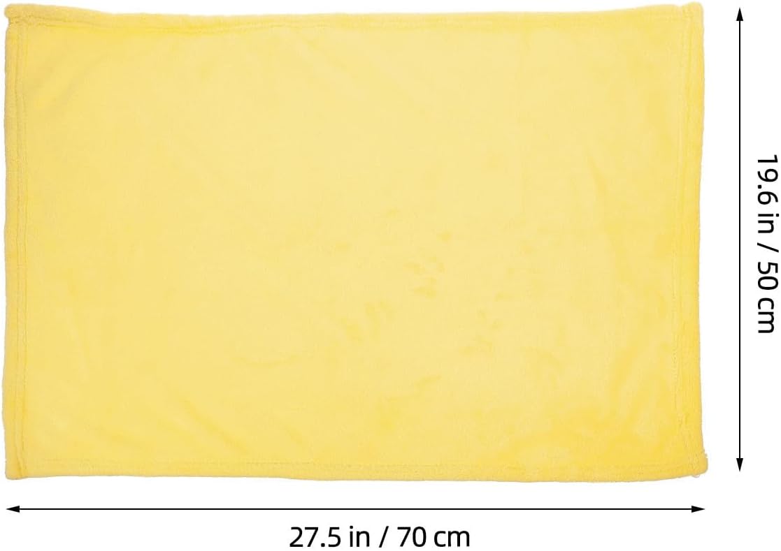 Yellow Flannel Fleece Pet Blanket for Small Pets, Lightweight Polyester Fiber with Elaborate Needle Stitching and Extra Warmth, Cozy Solid Color Bedding for Dogs and Cats