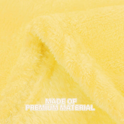 Yellow Flannel Fleece Pet Blanket for Small Pets, Lightweight Polyester Fiber with Elaborate Needle Stitching and Extra Warmth, Cozy Solid Color Bedding for Dogs and Cats