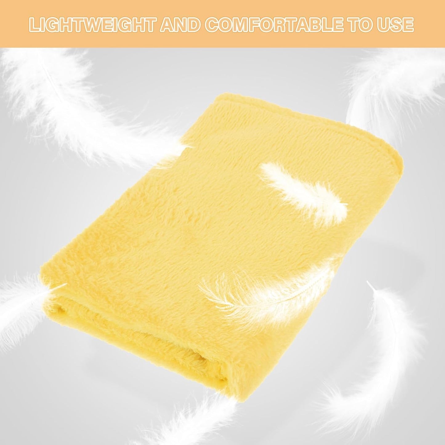 Yellow Flannel Fleece Pet Blanket for Small Pets, Lightweight Polyester Fiber with Elaborate Needle Stitching and Extra Warmth, Cozy Solid Color Bedding for Dogs and Cats