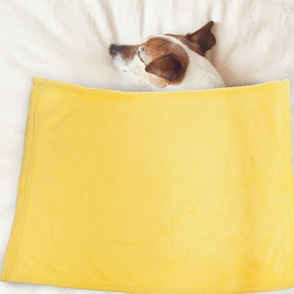 Yellow Flannel Fleece Pet Blanket for Small Pets, Lightweight Polyester Fiber with Elaborate Needle Stitching and Extra Warmth, Cozy Solid Color Bedding for Dogs and Cats