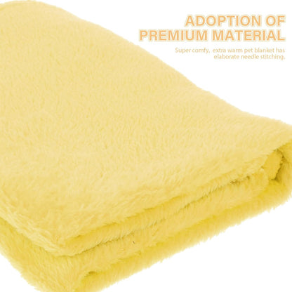 Yellow Flannel Fleece Pet Blanket for Small Pets, Lightweight Polyester Fiber with Elaborate Needle Stitching and Extra Warmth, Cozy Solid Color Bedding for Dogs and Cats
