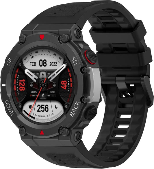 Band with Case for Amazfit T-Rex 2 Watch, Hard PC Protective Bumper Cover Replacement Silicone Watch Strap for Amazfit T Rex 2 Smartwatch Accessory