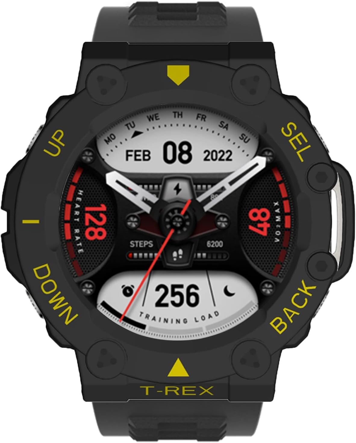 Band with Case for Amazfit T-Rex 2 Watch, Hard PC Protective Bumper Cover Replacement Silicone Watch Strap for Amazfit T Rex 2 Smartwatch Accessory