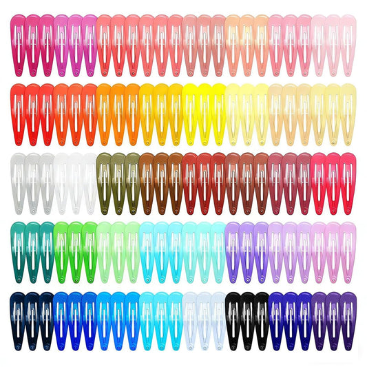 120 Pack Colorful Metal Snap Hair Clips, 2 Inch Hair Barrettes for Styling | 40 Assorted Candy Colors Non-Slip Hair Accessories for Women Kids Teens Girls