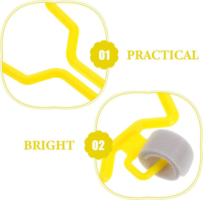2pcs Pet Poop Bag Holder Clip Leash Waste Carrier Accessory Knot Holder for Dog Cat, Hands-free Yellow Carrier for Outdoor Walking and Travel