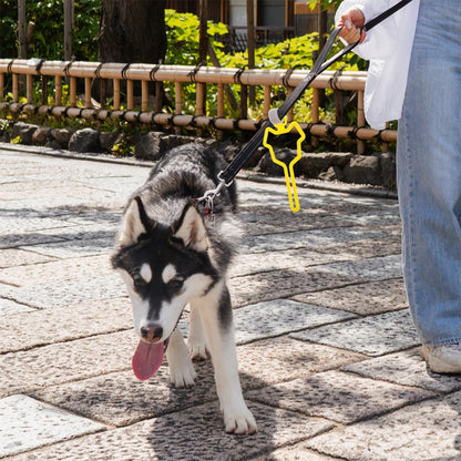 2pcs Pet Poop Bag Holder Clip Leash Waste Carrier Accessory Knot Holder for Dog Cat, Hands-free Yellow Carrier for Outdoor Walking and Travel