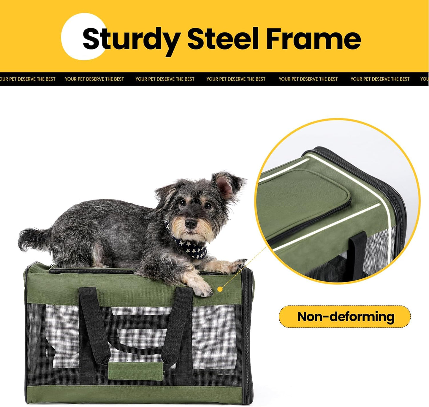 Dog Carrier Soft Sided, Large Cat Carrier with Inner Safety Leash, Pet Transport Carrier for Large Cats and Medium Dogs up to 20 Lbs, Collapsible Travel Puppy Carrier Bag -Purple L