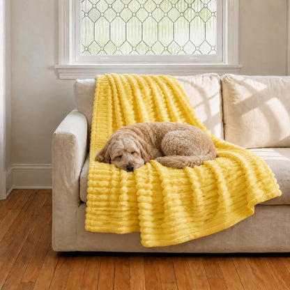 Emotional Support Blanket Yellow Dog Security Blanket Indoors Sofa Kennel | Soft Warm Material Thoughtful machine washable LASTING Protects Your Home & Enhances Pet Resting Spaces for All Dog Cat