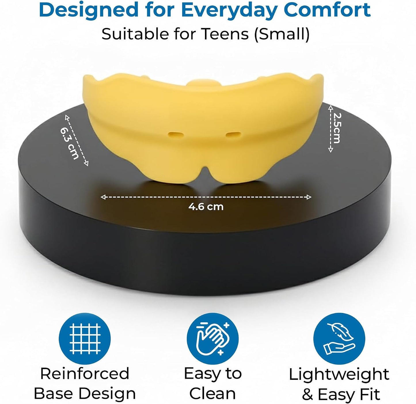 Reviv R2 Pre-Formed Dental Protector and Mouthpiece | 100% Food Grade Soft Silicone, Ready-to-Wear Comfort | BPA-Free, Reusable, Slim Profile Adult Bite Guard - Medium (Yellow)