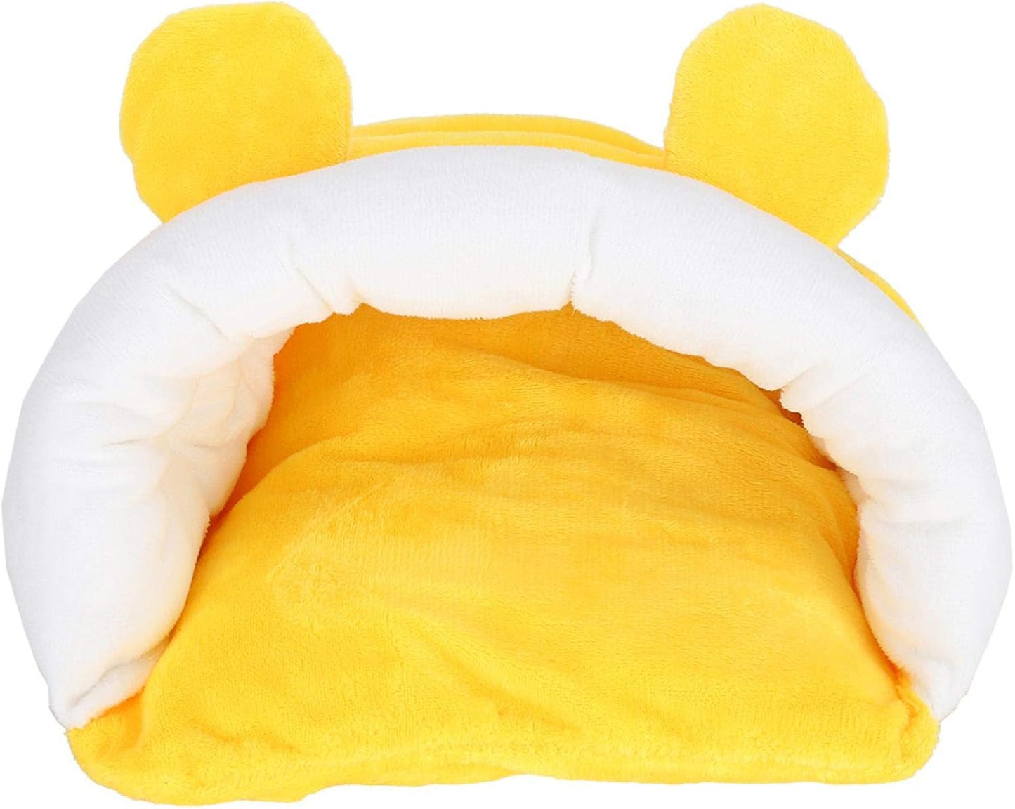 Warm Small Pet Animals Bed,hicken Cotton Small Pets Cute Sleeping Nest Bed House for Hamster Sugar Glider Squirrel(S-Yellow)