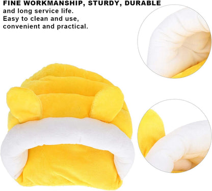 Warm Small Pet Animals Bed,hicken Cotton Small Pets Cute Sleeping Nest Bed House for Hamster Sugar Glider Squirrel(S-Yellow)