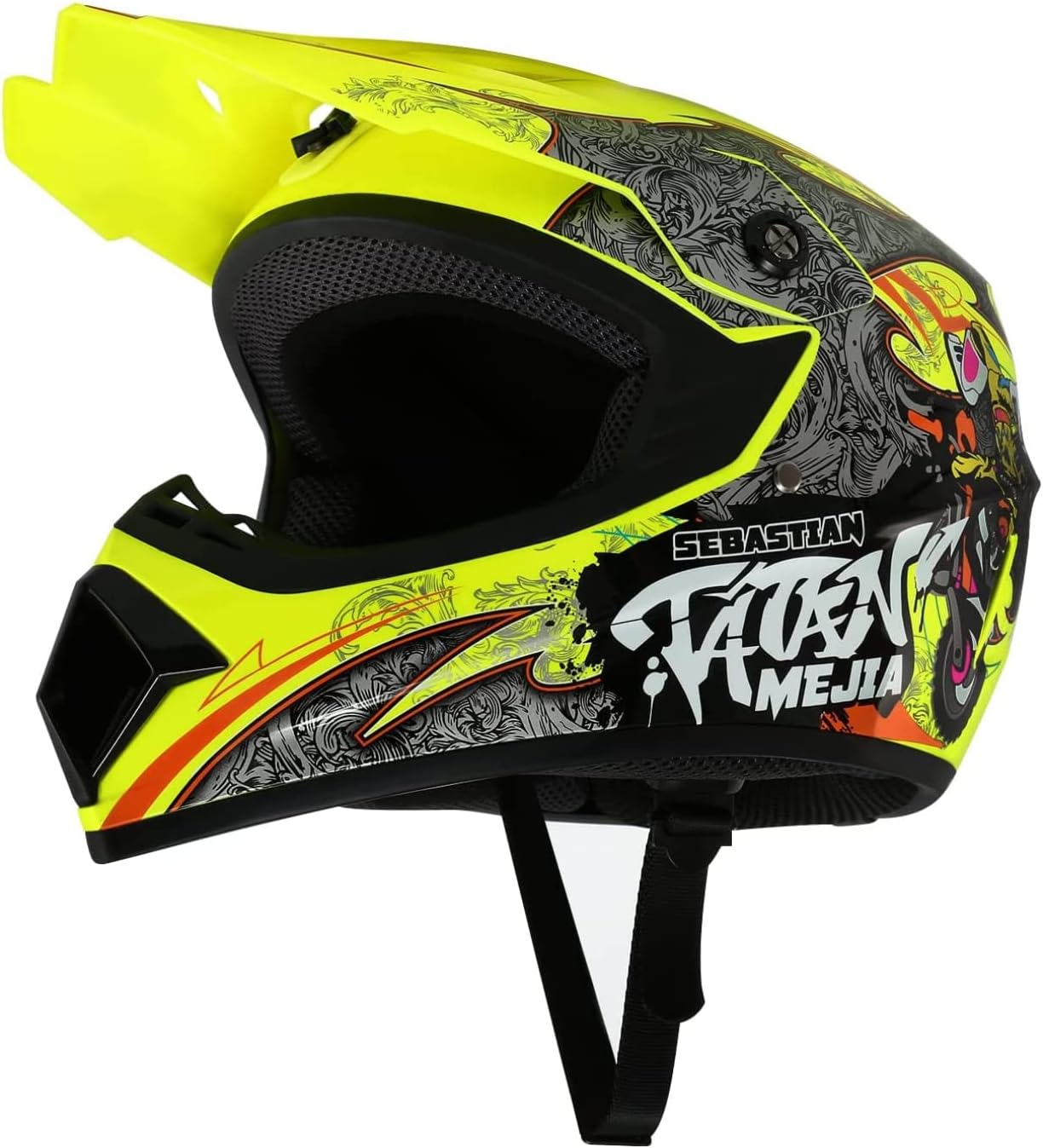 Motocross Helmet ATV Dirt Bike Helmets Off-Road Helmet with Gloves Goggles for Unisex Adult Youth DOT/FMVSS 218 Approved (Large, Yellow)