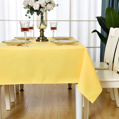 Yellow Square Tablecloth Waterproof Stain Resistant Wrinkle Free Table Cloth 210GSM Polyester Wipeable Table Cover for Party, Banquet, Indoor and Outdoor - Rectangle/Rectangular, 60 x 60 inch