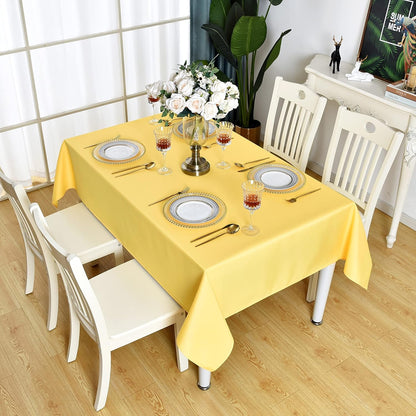 Yellow Square Tablecloth Waterproof Stain Resistant Wrinkle Free Table Cloth 210GSM Polyester Wipeable Table Cover for Party, Banquet, Indoor and Outdoor - Rectangle/Rectangular, 60 x 60 inch