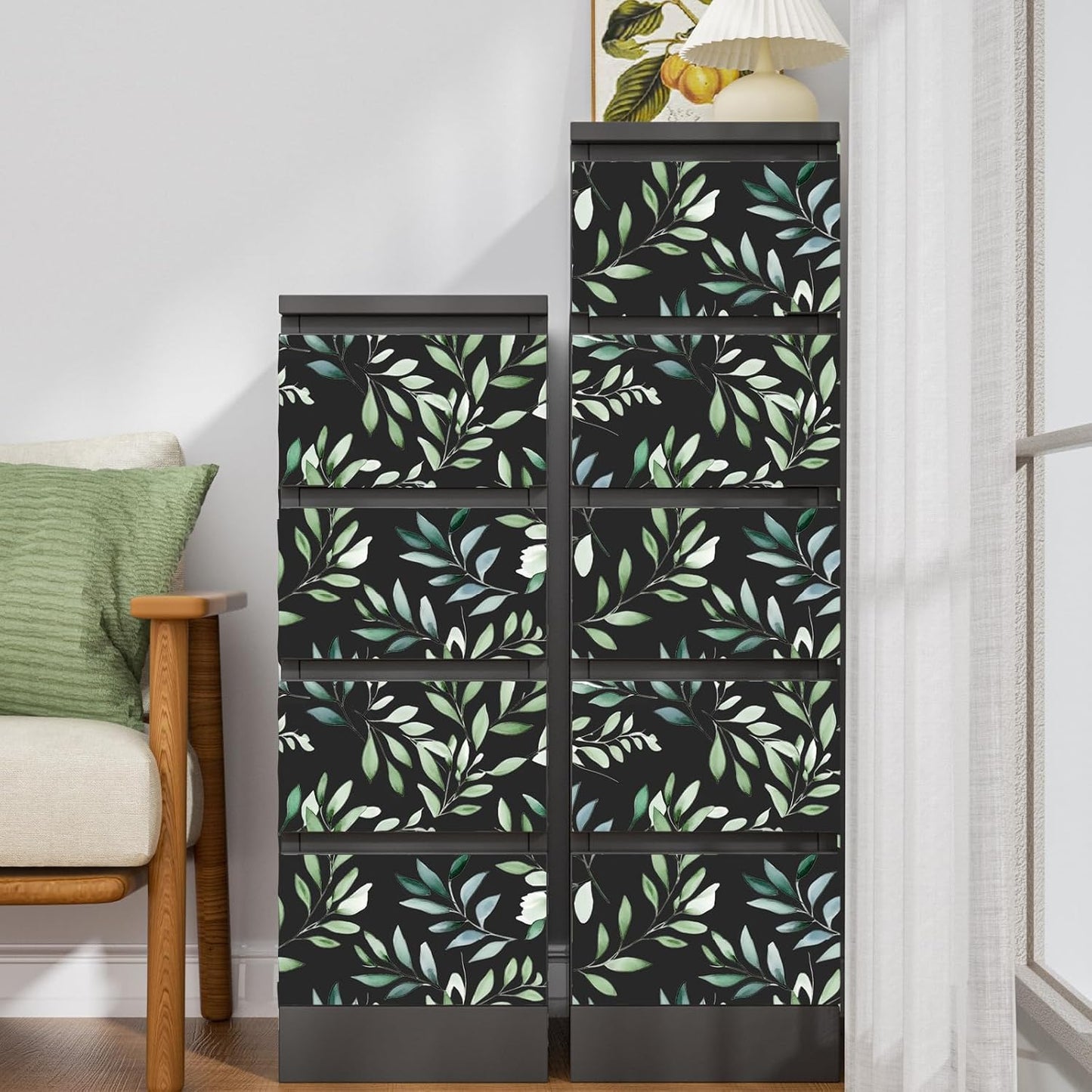 Yellow Vintage Lemon Bird Peel and Stick Wallpaper 17.5" x 118" | Waterproof Vinyl Self Adhesive Removable Renter Friendly Floral Contact Paper