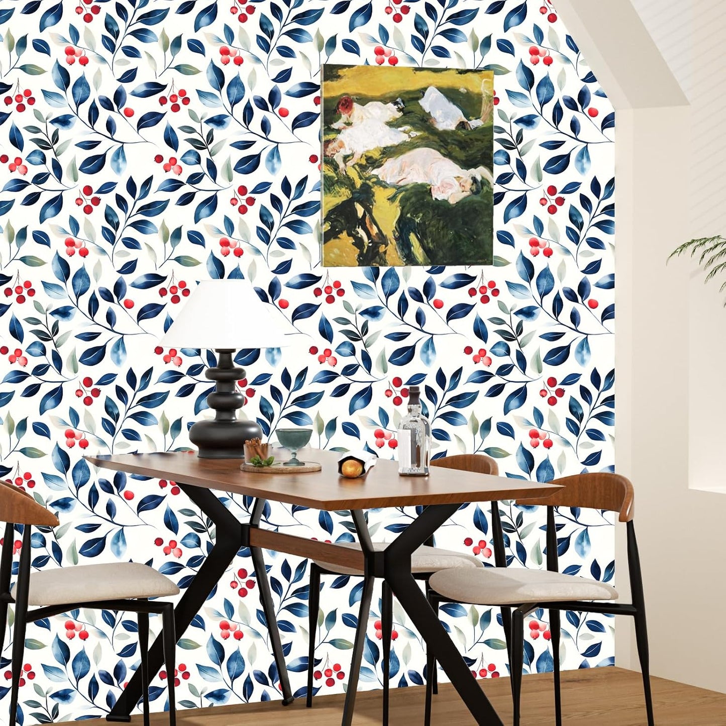 Yellow Vintage Lemon Bird Peel and Stick Wallpaper 17.5" x 118" | Waterproof Vinyl Self Adhesive Removable Renter Friendly Floral Contact Paper