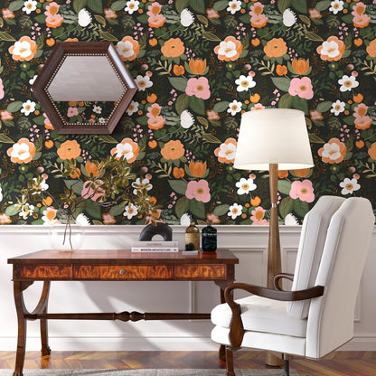Yellow Vintage Lemon Bird Peel and Stick Wallpaper 17.5" x 118" | Waterproof Vinyl Self Adhesive Removable Renter Friendly Floral Contact Paper