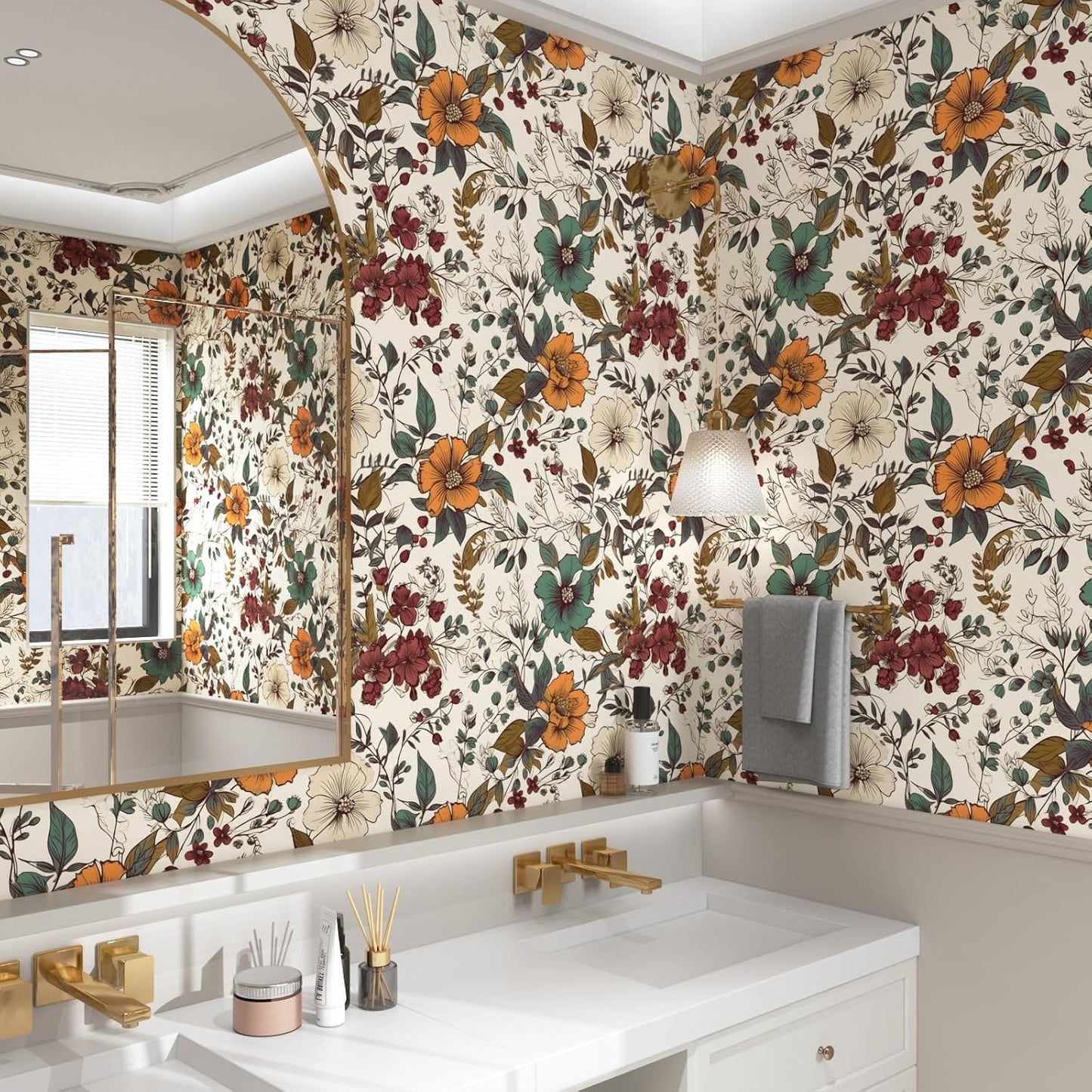 Yellow Vintage Lemon Bird Peel and Stick Wallpaper 17.5" x 118" | Waterproof Vinyl Self Adhesive Removable Renter Friendly Floral Contact Paper