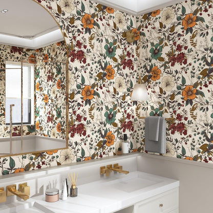 Yellow Vintage Lemon Bird Peel and Stick Wallpaper 17.5" x 118" | Waterproof Vinyl Self Adhesive Removable Renter Friendly Floral Contact Paper