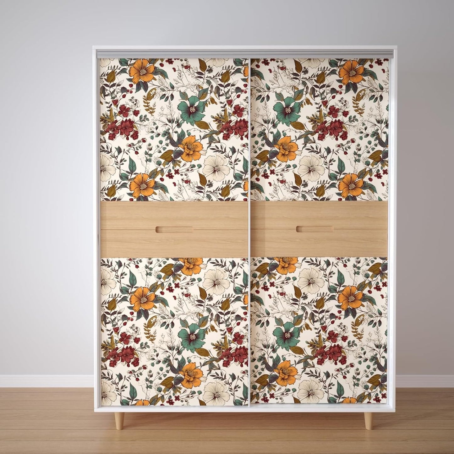 Yellow Vintage Lemon Bird Peel and Stick Wallpaper 17.5" x 118" | Waterproof Vinyl Self Adhesive Removable Renter Friendly Floral Contact Paper