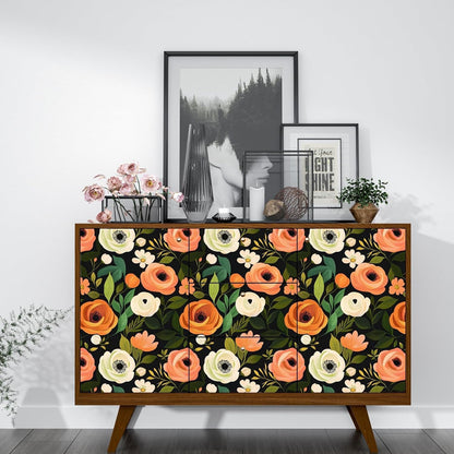 Yellow Vintage Lemon Bird Peel and Stick Wallpaper 17.5" x 118" | Waterproof Vinyl Self Adhesive Removable Renter Friendly Floral Contact Paper