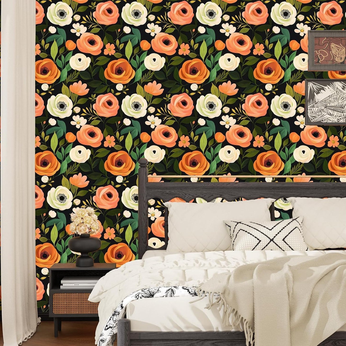 Yellow Vintage Lemon Bird Peel and Stick Wallpaper 17.5" x 118" | Waterproof Vinyl Self Adhesive Removable Renter Friendly Floral Contact Paper