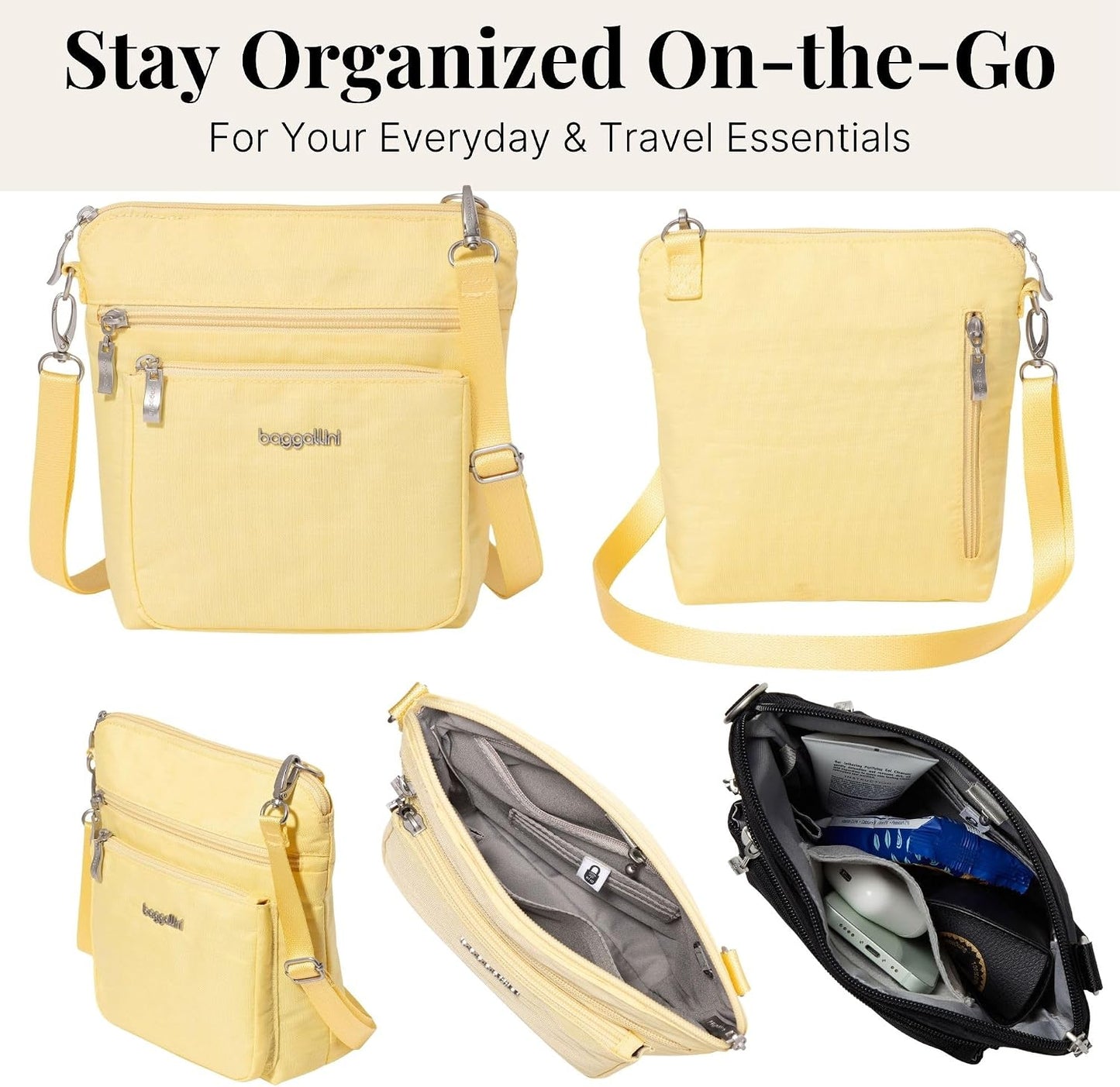 Modern Pocket Crossbody Bag for Women, 8.5"x8.5" Handbag Purse with RFID, Lightweight Water-Resistant