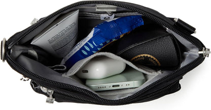 Modern Pocket Crossbody Bag for Women, 8.5"x8.5" Handbag Purse with RFID, Lightweight Water-Resistant
