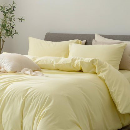 Pillowcases Set of 2 Washed Cotton Linen Feel Envelope Closure Standard