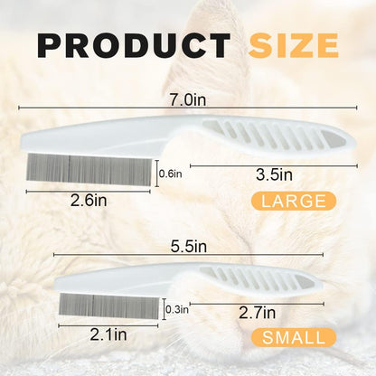 Multifunctional Pet Hair Comb Tear Stain Removal, 2025 New Grooming Comb Kit for Small Dogs Puppies, 2 in 1 Dog Combs Tooth Stainless Grooming Massage Dual-Sided Comb (Yellow)