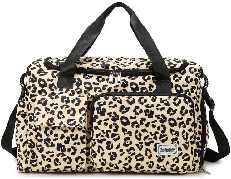 Gym Bag Sport Duffel Overnight Weekender Travel Bag with wet pocket and shoe pocket M06 Neon Yellow