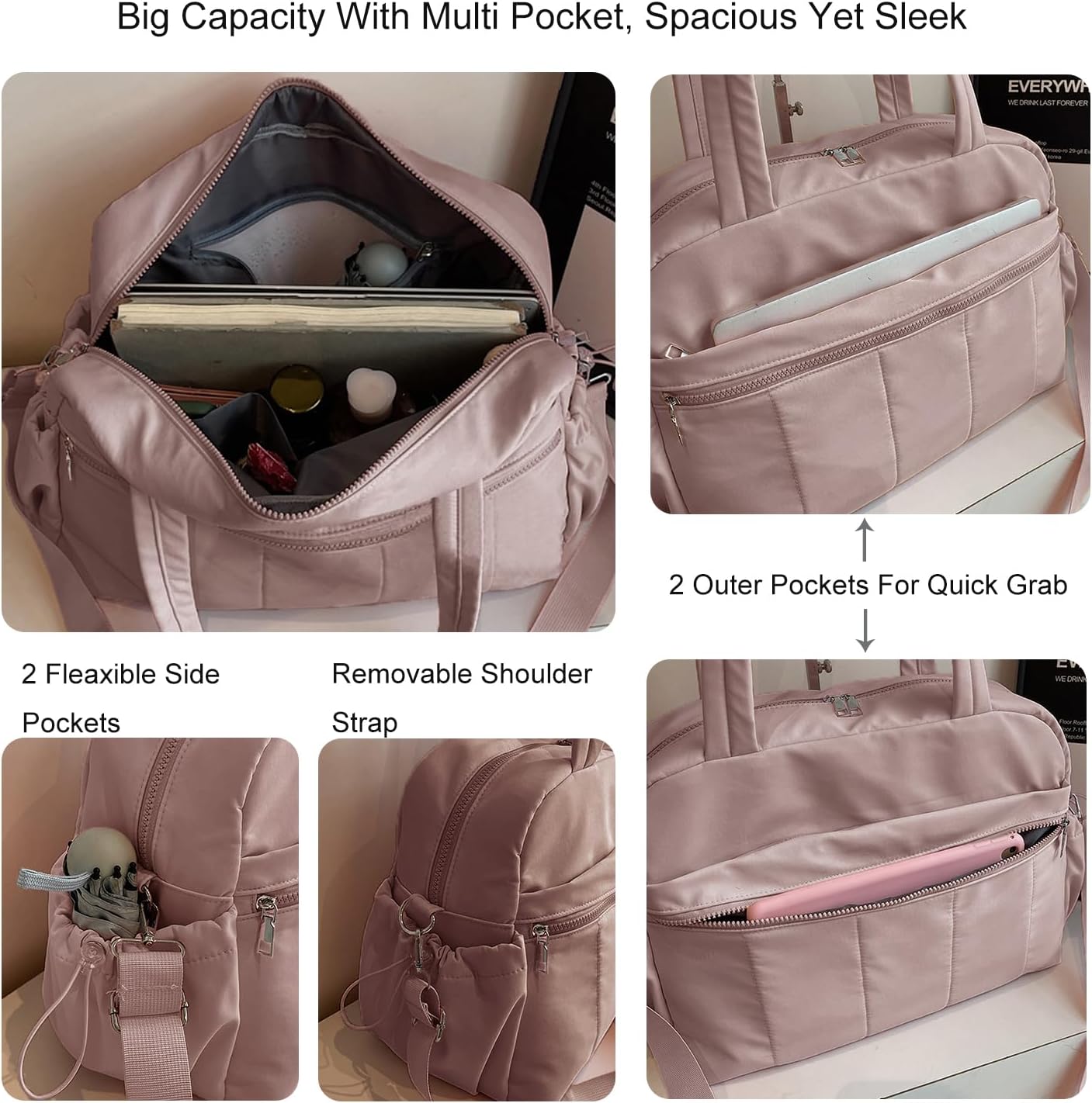 Gym Bag Sport Duffel Overnight Weekender Travel Bag with wet pocket and shoe pocket M06 Neon Yellow