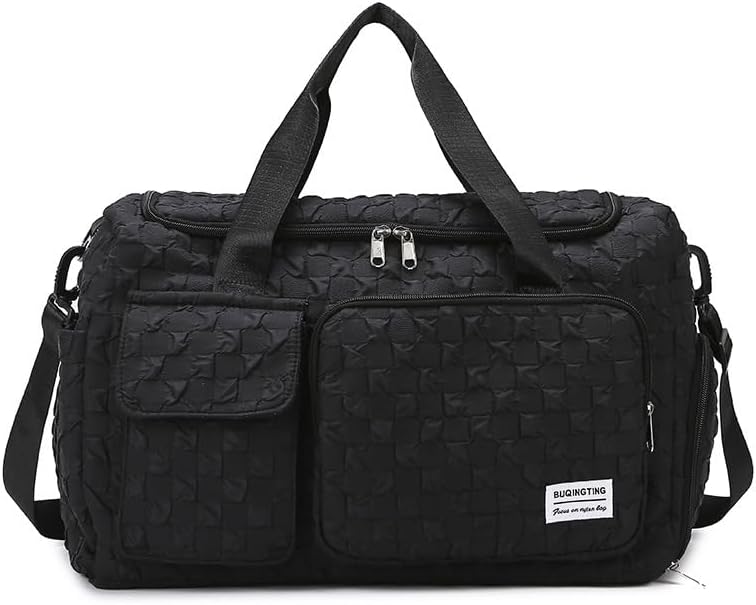 Gym Bag Sport Duffel Overnight Weekender Travel Bag with wet pocket and shoe pocket M06 Neon Yellow