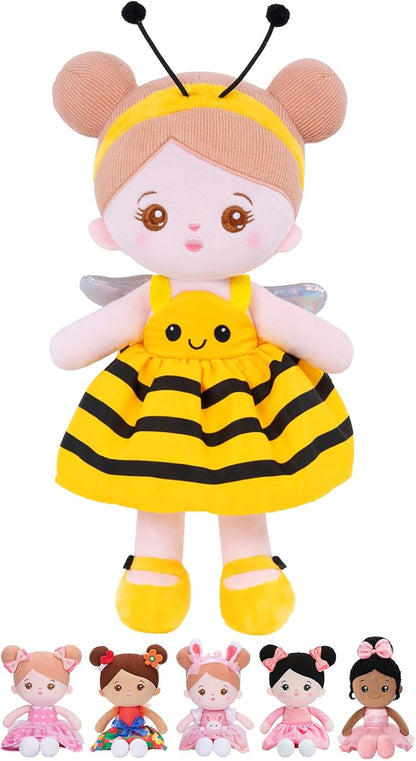 Soft Plush Baby Doll 12.6 Inch, Yellow Bee Dress Snuggle Buddy | First Birthday Toy & Gifts for 1 Year Old Girls, Ideal 1 Year Old Girl Gifts Cuddly Companion for Infants & Toddlers