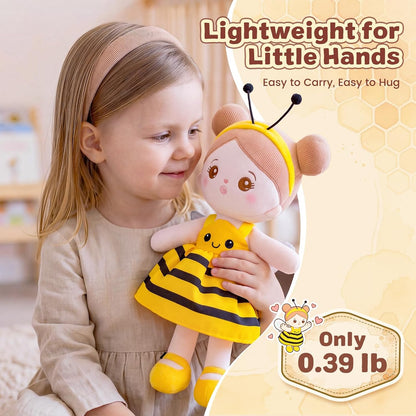 Soft Plush Baby Doll 12.6 Inch, Yellow Bee Dress Snuggle Buddy | First Birthday Toy & Gifts for 1 Year Old Girls, Ideal 1 Year Old Girl Gifts Cuddly Companion for Infants & Toddlers