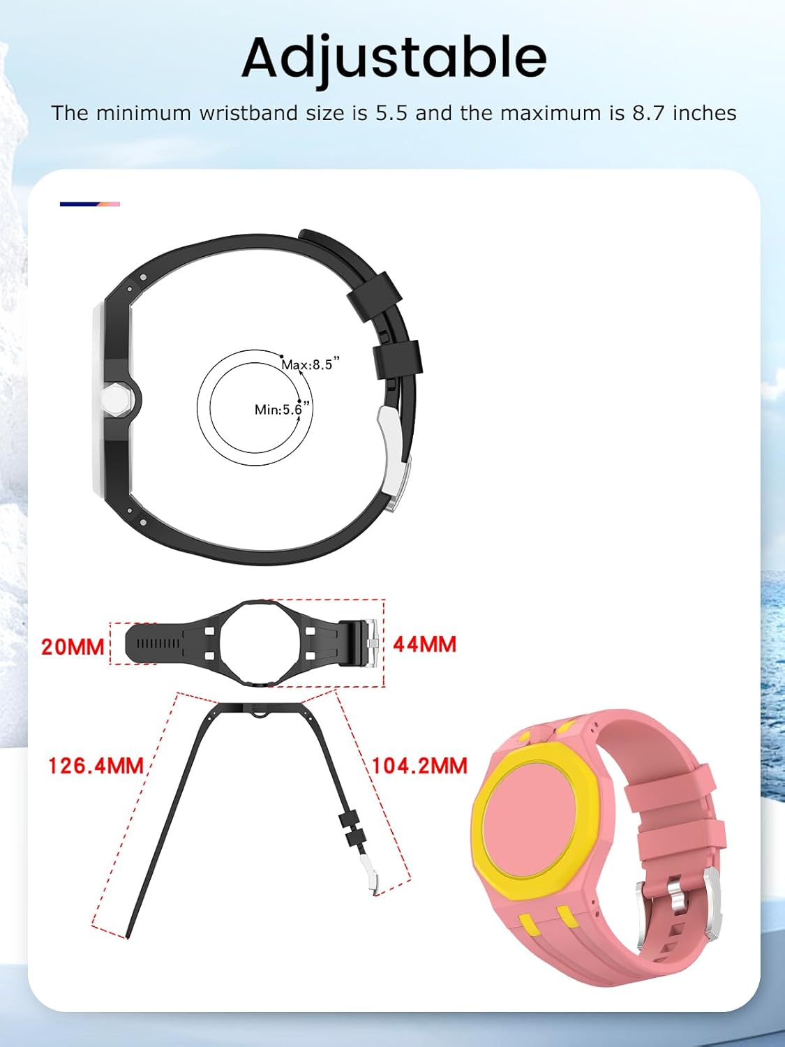 for Swatch Royal Pop Watch Silicone Sport Band,Durable Outdoor Strap,Soft Breathable Wristband Replacement for Fitness,Hiking,Running,Everyday Wear