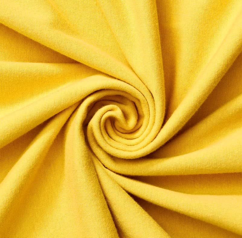 100% Natural Cotton Fitted Crib Sheet 52" x 28" - Soft, Breathable, Hypoallergenic & Gentle Toddler Bed Sheet, Golden Yellow, Neutral for Boys & Girls