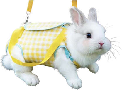 Bunny Sling Carrier Pet Carrying Bag with Adjustable Strap Hands Free Shoulder Bag Crossbody Travel Slings Soft Small Animal Bonding Pouch Front Backpack for Rabbit Puppy Kitten (Yellow,X-Large)