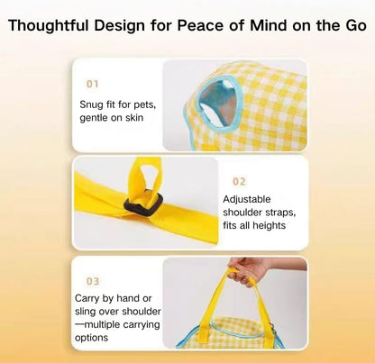 Bunny Sling Carrier Pet Carrying Bag with Adjustable Strap Hands Free Shoulder Bag Crossbody Travel Slings Soft Small Animal Bonding Pouch Front Backpack for Rabbit Puppy Kitten (Yellow,X-Large)