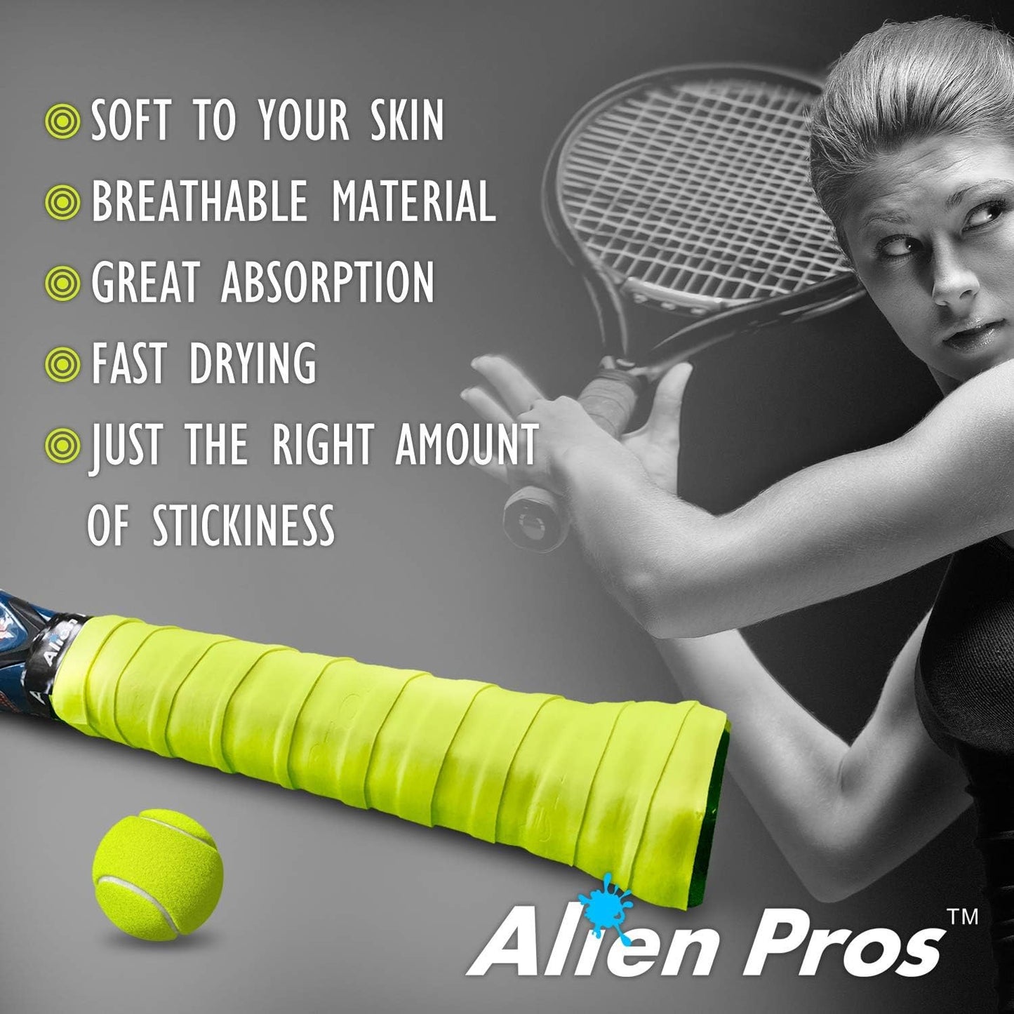 Tennis Racket Grip Tape - Precut and Dry Feel Tennis Grip - Tennis Overgrip Grip Tape Tennis Racket - Wrap Your Racquet for High Performance